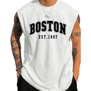 The Modern Soul Men Cotton Blend Athletic Gym Tank Tops Sleeveless Sports Vest