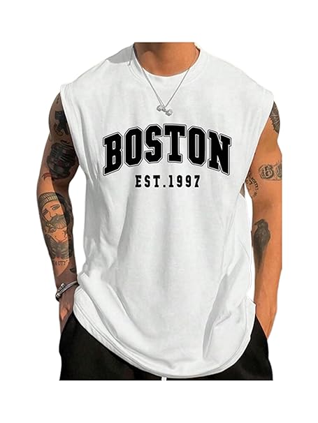 The Modern Soul Men Cotton Blend Athletic Gym Tank Tops Sleeveless Sports Vest